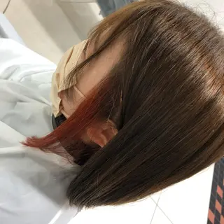 ミディアム カラー まつ毛/アイブロウ /髪質改善カラーのヘアスタイル