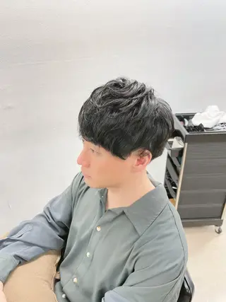 ショート メンズ パーマ 中村　イノアカラー 飛優　六本松のヘアスタイル