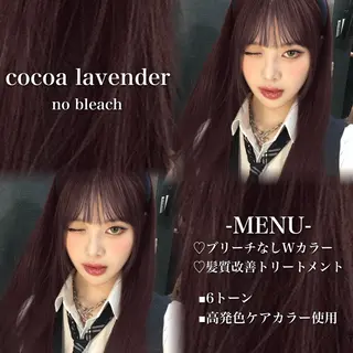 ロング カラー 💗愛され暖色💗 ピンク/レッド💗のヘアスタイル