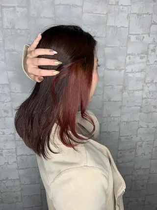 セミロング カラー 船津武俊 フナツタケトシのヘアスタイル