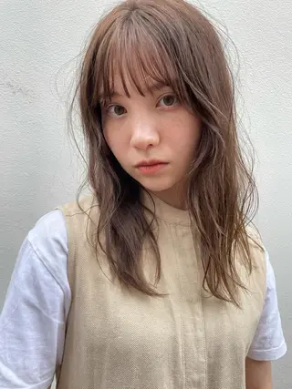 ミディアム カラー パーマ ヘアアレンジ メンズ キッズ ネイル マツエク・マツパ パーマ/透明感カラー /ボブ/吉田一生のヘアスタイル