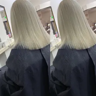 ミディアム カラー ヒカ/外国人風 デザインカラーのヘアスタイル