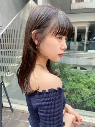 ミディアム カラー 三浦 望のヘアスタイル