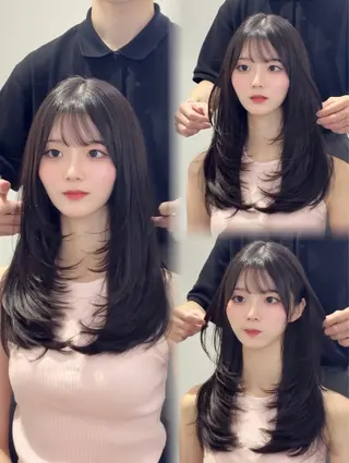 セミロング YUZU🎀顔まわり ×レイヤー×髪質改善のヘアスタイル