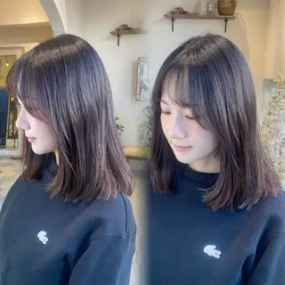 ミディアム 艶髪/艶カラー/縮毛 / タキダのヘアスタイル