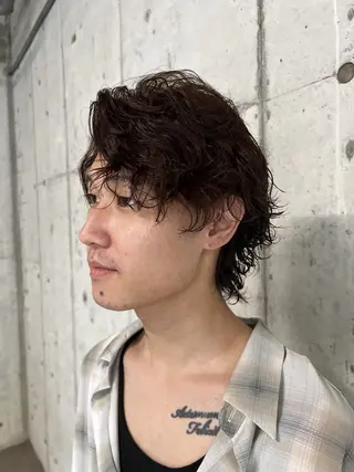 ショート パーマ メンズ keita💫暖色系 💫ハイトーン💫のヘアスタイル