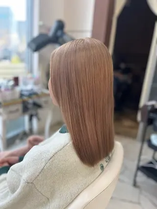 セミロング 生駒デザインカラー /浜中美奈のヘアスタイル