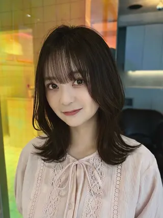 ミディアム カラー 椎葉優斗 シイバマサトのヘアスタイル
