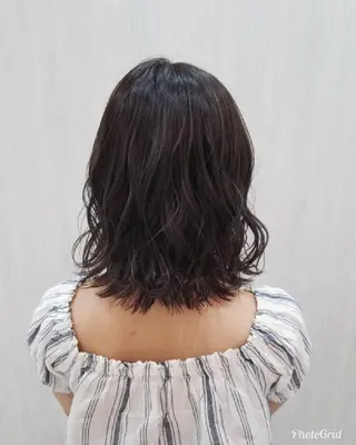 ミディアム 顔周りレイヤーカット 髪質改善代表西村功平のヘアスタイル