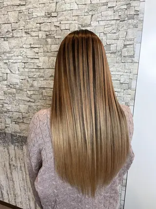 ロング カラー 最高級シールエクステ 💜Fave/あかねのヘアスタイル