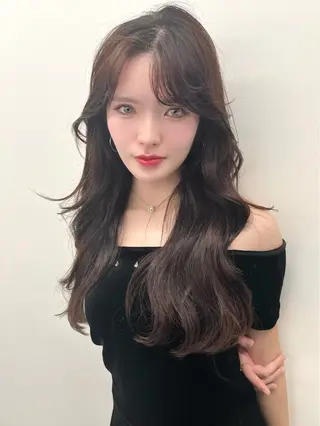 ロング カラー 韓国ハッシュカット/ 新宿/髪質改善/岡崎のヘアスタイル