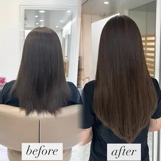 ロング シールエクステ 赤み無し/透明感のヘアスタイル