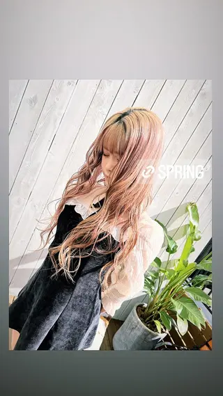 ロング カラー ハイライト/インナー /ブリーチ/レイヤーのヘアスタイル