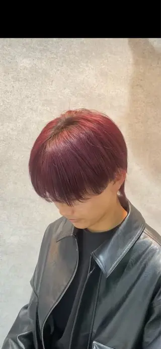 カラー メンズ シャドウ/フェザー パーマ特化りつきのヘアスタイル