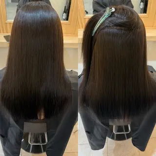 セミロング attrait南堀江所属・乾かすだけで艶髪 松村海世のヘアスタイル