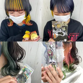 ミディアム カラー ウルフカット 渋谷の人のヘアスタイル
