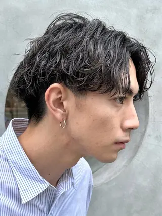 ショート パーマ メンズ 透明感カラー / カット / コハのヘアスタイル