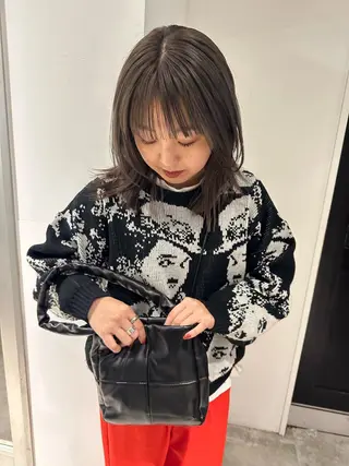 ミディアム カラー パーマ yurika☁️ 似合わせ｜レイヤーのヘアスタイル