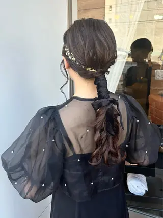 ロング ヘアアレンジ 米中 杏里のヘアスタイル