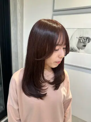 ロング カラー レイヤー小顔ショート 吉田ジョウのヘアスタイル