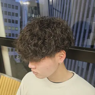 パーマ メンズ ショート ☀️ボブスタイル特化 大山あさひ☀️のヘアスタイル