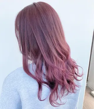 ミディアム カラー パーマ ヘアアレンジ メンズ キッズ ネイル 艶ピンク*ヘアセット 🌙shioriのヘアスタイル