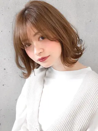 ミディアム カラー レイヤー×髪質改善✨ 渋谷/佐藤侑哉のヘアスタイル