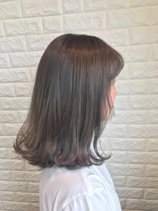 ミディアム カラー ヘアアレンジ 🌿‬ ܸAir 透明感🌱西村知佳のヘアスタイル