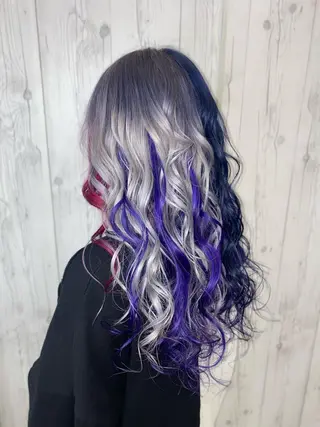 ロング ゆぴ☾‪/推しカラー /ハイトーンのヘアスタイル