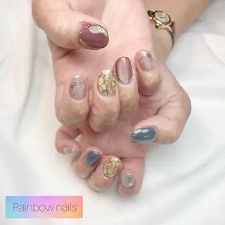 ネイル Rainbow nailsくろちゃんのネイルデザイン
