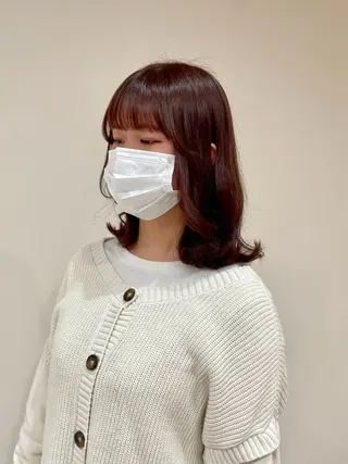 ミディアム ベージュカラー🧸/ 松崎/東区/田中理沙のヘアスタイル