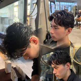 パーマ メンズ ⚜️ブリーチ× 透明感✨Hayatoのヘアスタイル