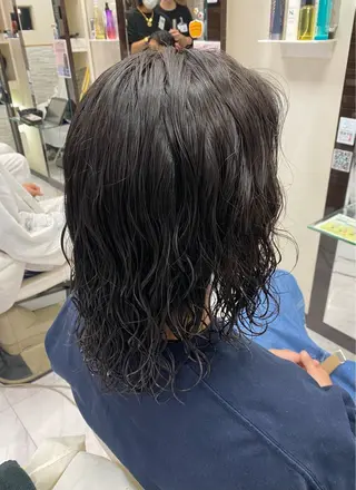 ミディアム パーマ メンズ 🌴パーマオタク🌴 長谷川　諒佑🌈のヘアスタイル