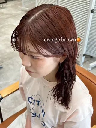 ミディアム パーマ mikoto暖色🍑 抜け感カラー🪡✨のヘアスタイル