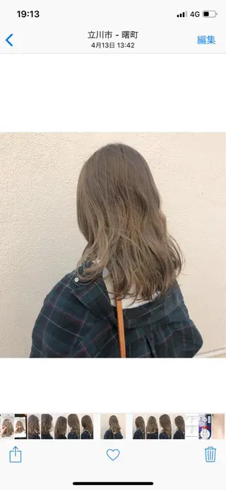 セミロング カラー 古屋 花織のヘアスタイル