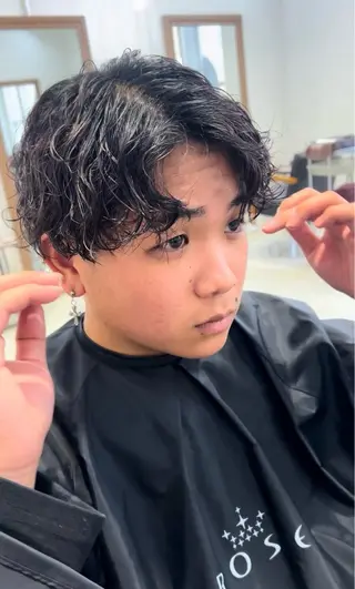 ショート パーマ メンズ ROSE所属・パーマモデル 募集中 寺岡晴菜のヘアスタイル