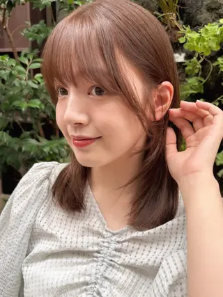 ミディアム カラー UNHAIRbyshiomi H所属・十川 明優花のヘアスタイル