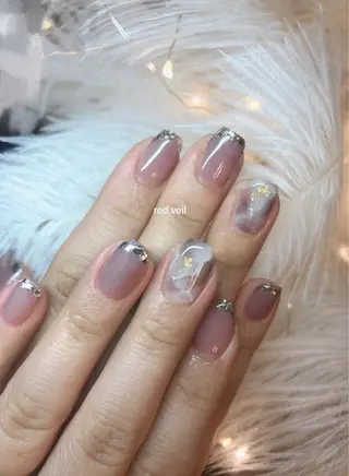 セミロング ネイル 長さ出し専門 nynaのネイルデザイン