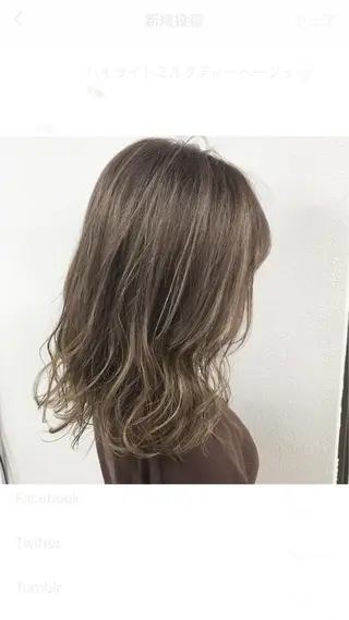 セミロング カラー 🩵ハイトーン 美咲🩵のヘアスタイル