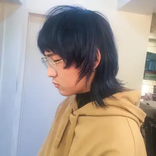 カラー メンズ ホワイト&レイヤーカ ットエクステ長畠俊輔のヘアスタイル