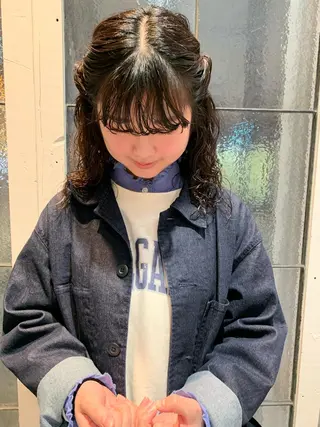 パーマ ハイトーン/顔まわり レイヤー/YUKAのヘアスタイル