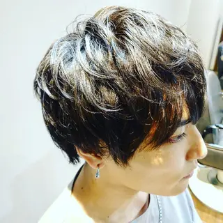 ミディアム 川端 智治のヘアスタイル