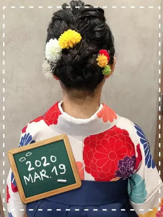 ヘアアレンジ 野咲き 美容室のマツエク・マツパデザイン