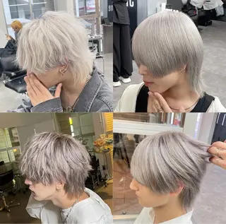 ミディアム カラー メンズ ニュアンス/フェザー /ウルフ/伶馬のヘアスタイル