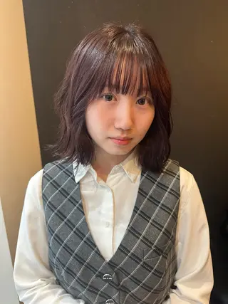 ミディアム カラー マイ/カットモデル /暖色カラーのヘアスタイル