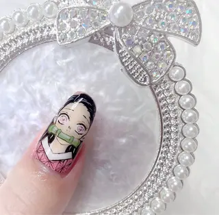 ネイル あゆ🎀/ワンホンネ イル/痛ネイルのネイルデザイン