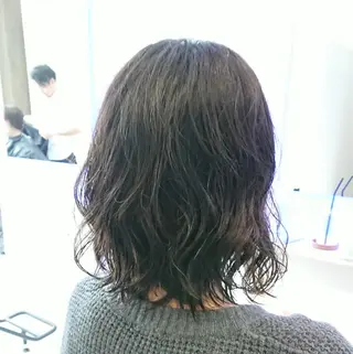 ミディアム パーマ 小林 伸行のヘアスタイル