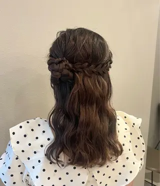 ミディアム ヘアアレンジ ヘアメ/アレンジ/暖 色/顔周り/あつはのヘアスタイル
