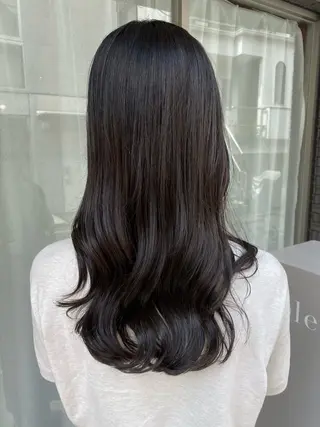 セミロング カラー グレージュ/透明感/ 韓国ヘア/RISAのヘアスタイル