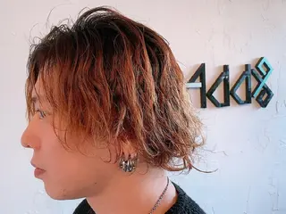 ミディアム カラー パーマ Add9 柳田健登のヘアスタイル